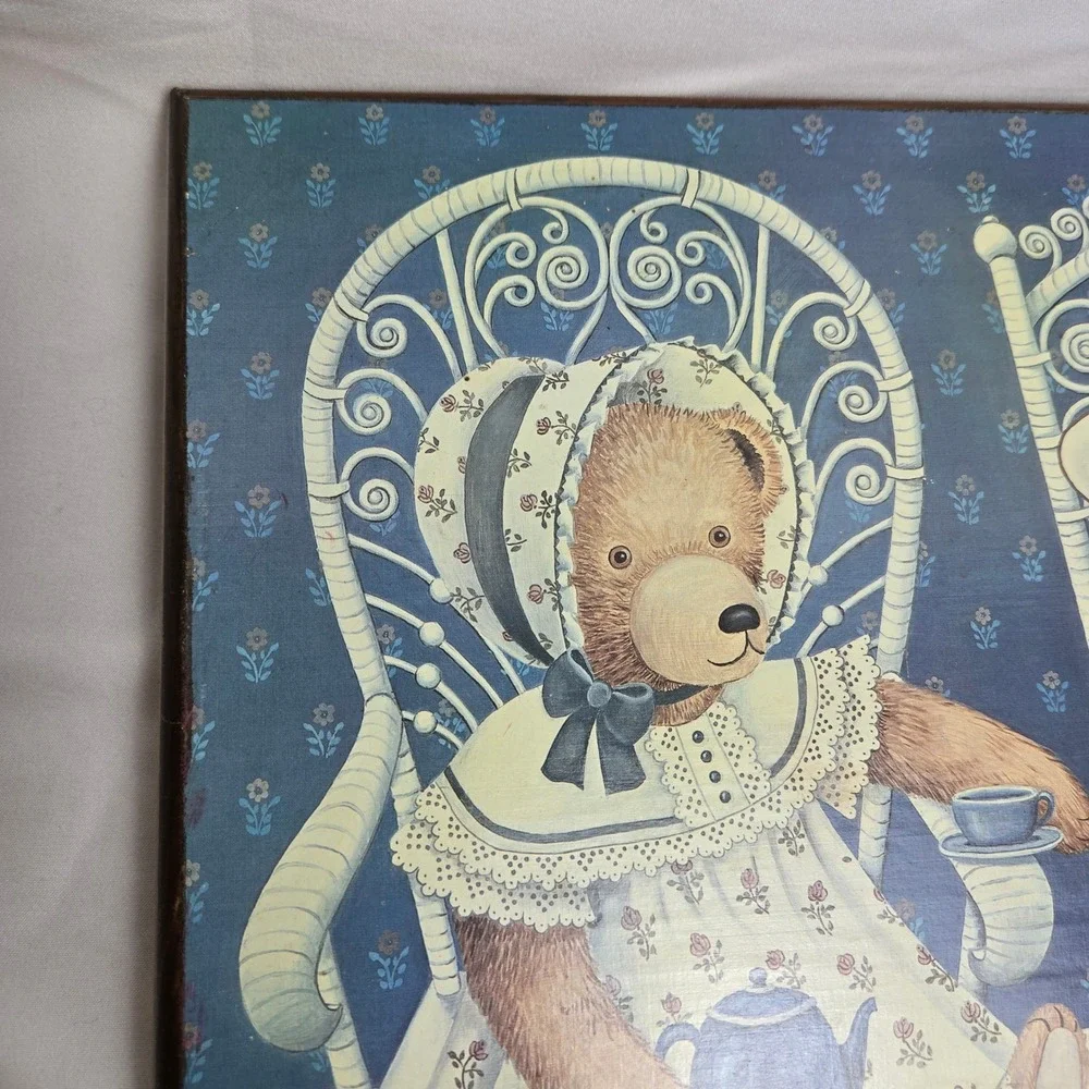 Teddy Bear‎ Decorative Wooden Plaque Artist Nita Showers 1985